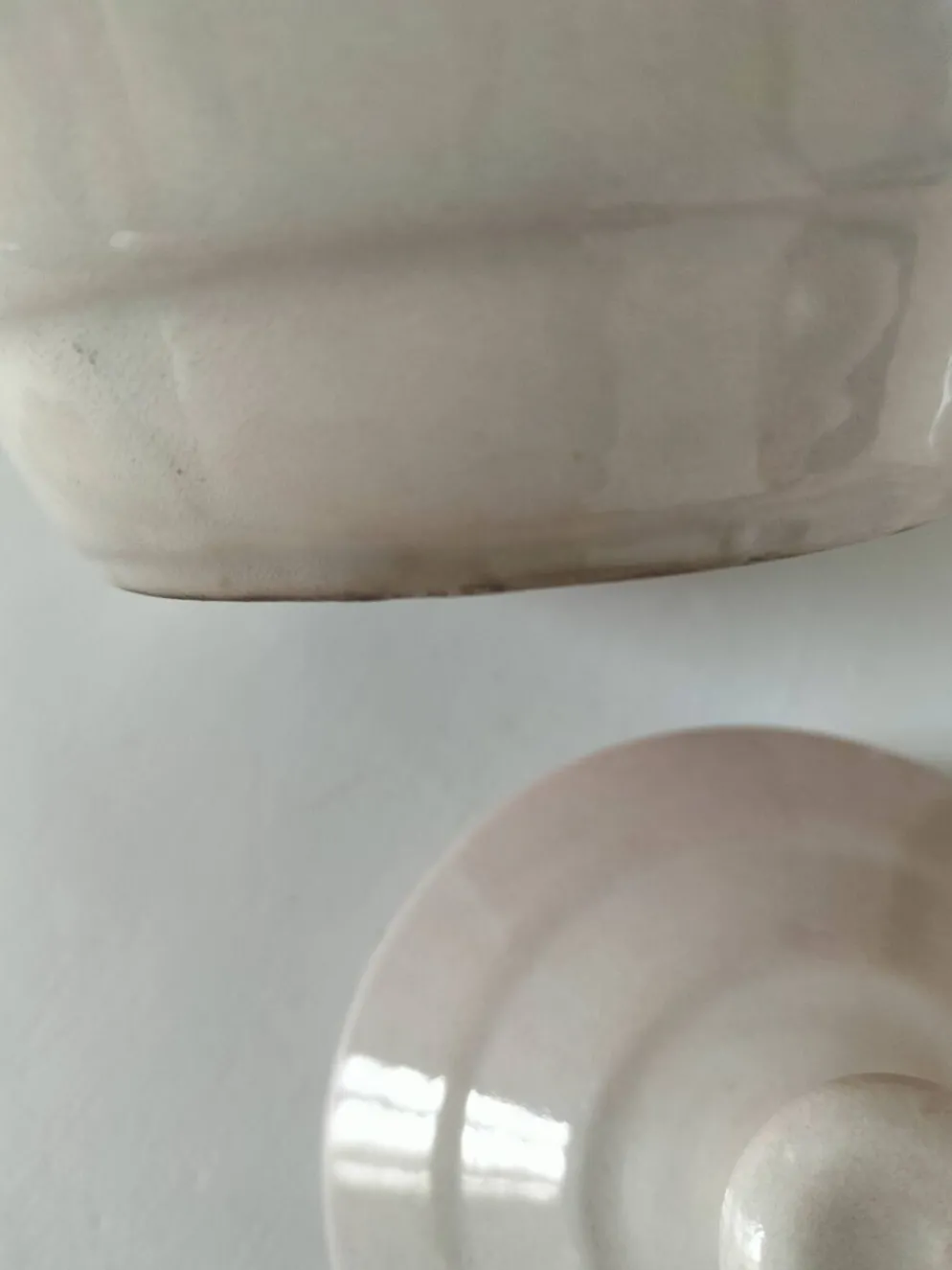 Duo sucrier et pot à lait Art Déco Céranord Saint-Amand rose pâle