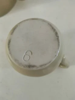 Duo théière et pot à lait en céramique grège – Style bistrot vintage