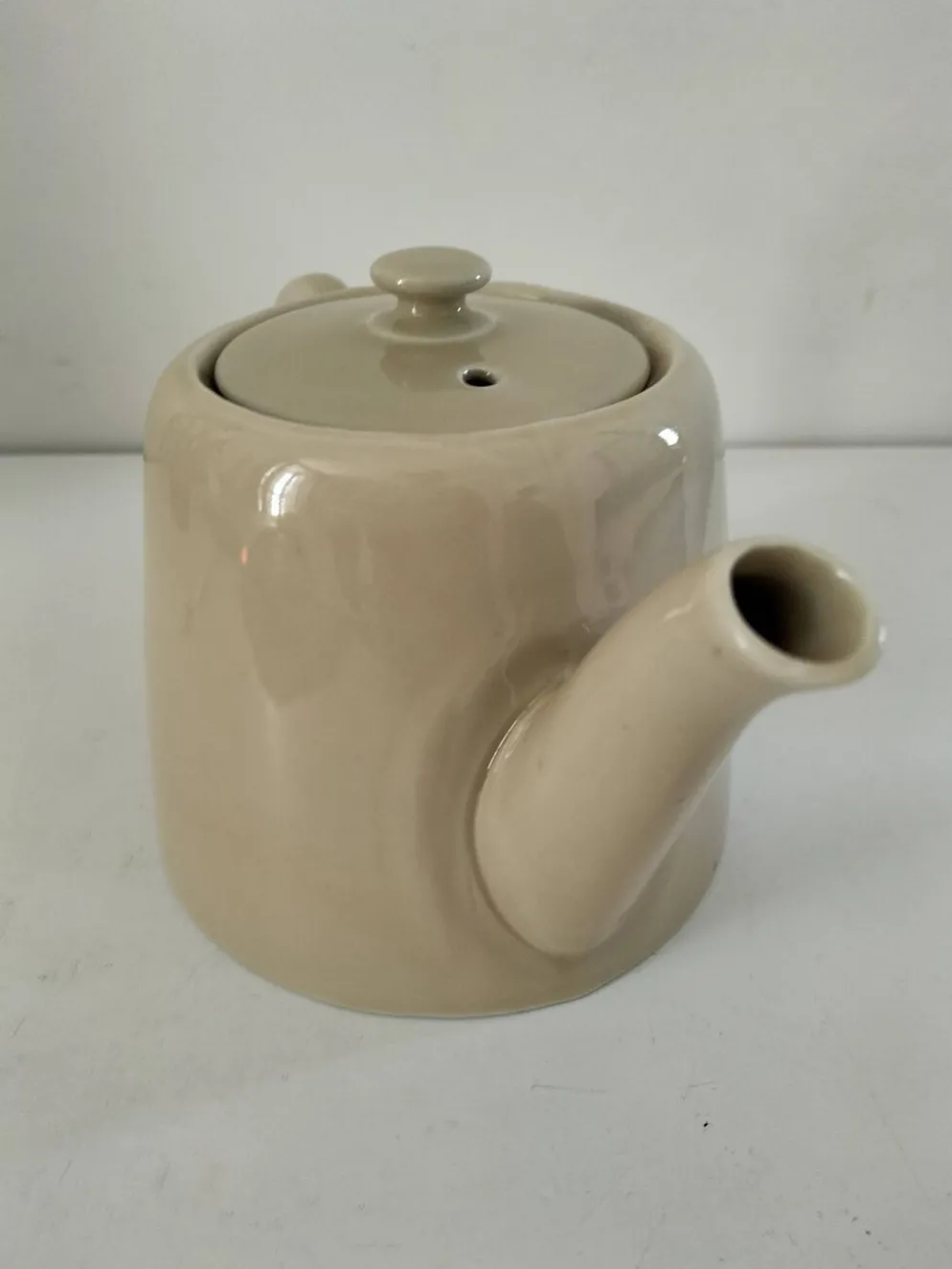 Duo théière et pot à lait en céramique grège – Style bistrot vintage