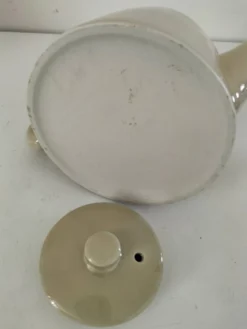 Duo théière et pot à lait en céramique grège – Style bistrot vintage