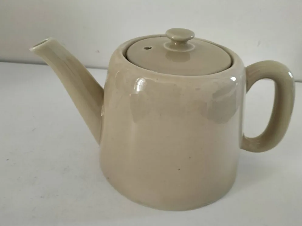 Duo théière et pot à lait en céramique grège – Style bistrot vintage