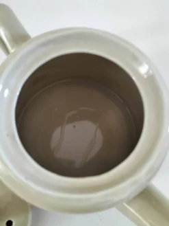 Duo théière et pot à lait en céramique grège – Style bistrot vintage
