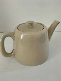 Duo théière et pot à lait en céramique grège – Style bistrot vintage