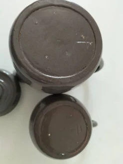 Duo verseuse et pot à lait en grès brun – céramique vintage