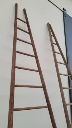 Echelle double de maraîcher récolte fruitière cueillette ancienne en bois -3m65