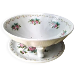 Egouttoir à fruits et son plat en porcelaine Pillivuyt