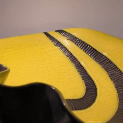 Elchinger france « coupe forme libre » céramique émaillée jaune et noire ca