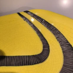 Elchinger france « coupe forme libre » céramique émaillée jaune et noire ca