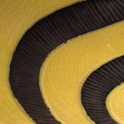 Elchinger france « coupe forme libre » céramique émaillée jaune et noire ca