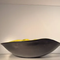 Elchinger france « coupe forme libre » céramique émaillée jaune et noire ca