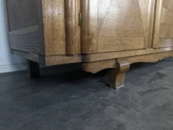 Enfilade Art déco en chêne à marqueterie damier trois portes années 40