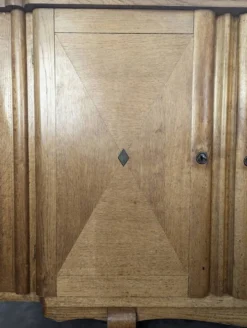 Enfilade Art déco en chêne à marqueterie damier trois portes années 40