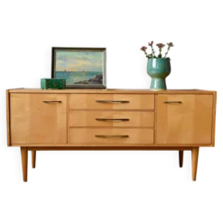 Enfilade basse vintage années 60-70 rétro meuble TV hifi années 70