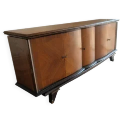 Enfilade-Buffet Vintage Louis XVI Modernisé. Marqueterie en Chevrons