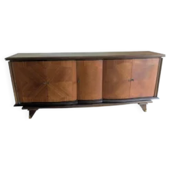 Enfilade-Buffet Vintage Louis XVI Modernisé. Marqueterie en Chevrons