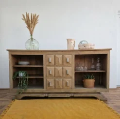 Enfilade chêne massif style brutaliste