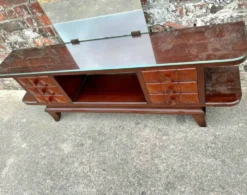 Enfilade coiffeuse art déco en acajou, meuble d’entrée vintage