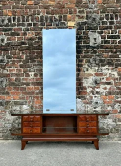 Enfilade coiffeuse art déco en acajou, meuble d’entrée vintage