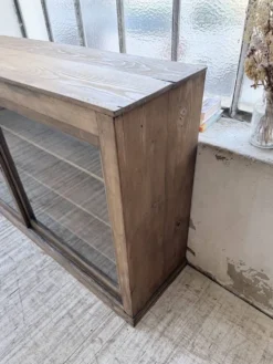 Enfilade de métier XXL 3m pin et chêne portes vitrées