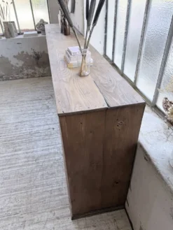 Enfilade de métier XXL 3m pin et chêne portes vitrées