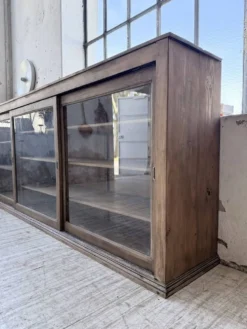 Enfilade de métier XXL 3m pin et chêne portes vitrées