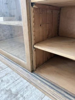 Enfilade de métier XXL 3m pin et chêne portes vitrées