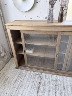 Enfilade de métier XXL 3m pin et chêne portes vitrées