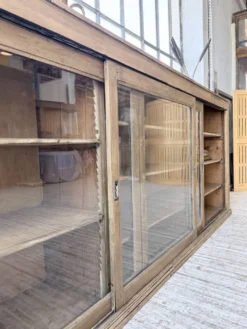 Enfilade de métier XXL 3m pin et chêne portes vitrées