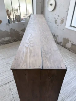 Enfilade de métier XXL 3m pin et chêne portes vitrées
