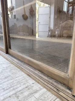 Enfilade de métier XXL 3m pin et chêne portes vitrées