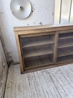 Enfilade de métier XXL 3m pin et chêne portes vitrées