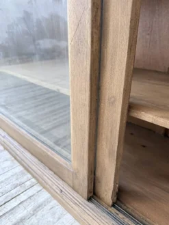 Enfilade de métier XXL 3m pin et chêne portes vitrées