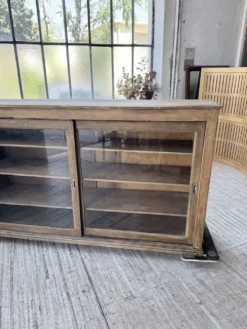 Enfilade de métier XXL 3m pin et chêne portes vitrées