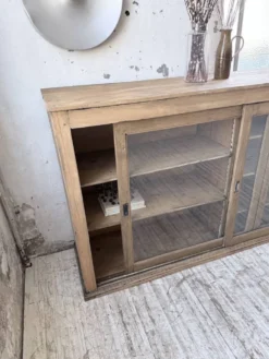 Enfilade de métier XXL 3m pin et chêne portes vitrées