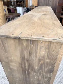 Enfilade de métier XXL 3m pin et chêne portes vitrées
