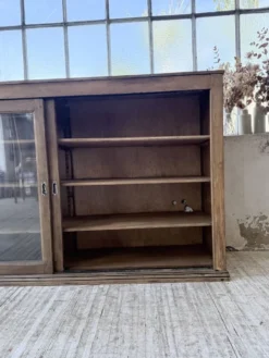 Enfilade de métier XXL 3m pin et chêne portes vitrées