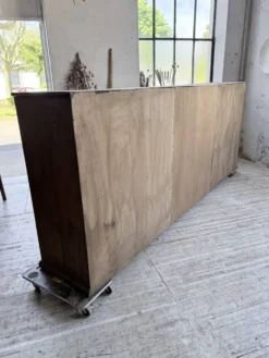 Enfilade de métier XXL 3m pin et chêne portes vitrées