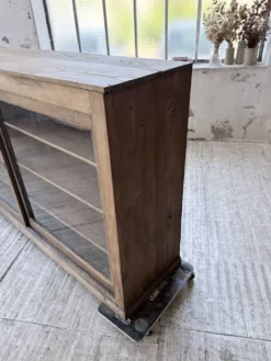Enfilade de métier XXL 3m pin et chêne portes vitrées