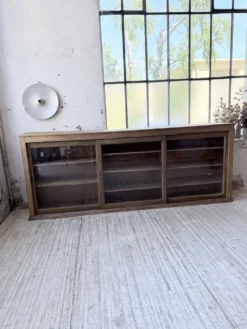 Enfilade de métier XXL 3m pin et chêne portes vitrées