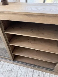 Enfilade de métier XXL 3m pin et chêne portes vitrées
