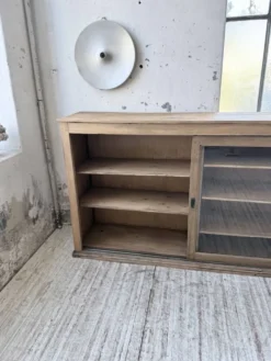 Enfilade de métier XXL 3m pin et chêne portes vitrées