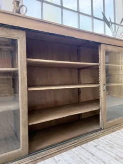 Enfilade de métier XXL 3m pin et chêne portes vitrées
