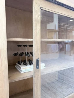 Enfilade de métier XXL 3m pin et chêne portes vitrées