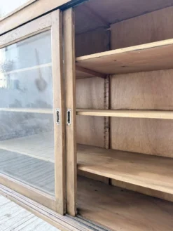 Enfilade de métier XXL 3m pin et chêne portes vitrées