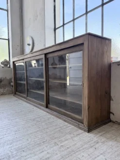 Enfilade de métier XXL 3m pin et chêne portes vitrées