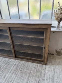 Enfilade de métier XXL 3m pin et chêne portes vitrées