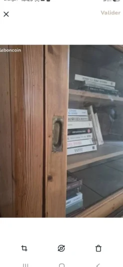Enfilade en bois ancien,trois portes vitrées coulissantes
