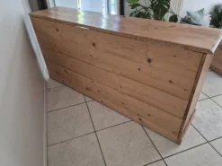 Enfilade en bois ancien,trois portes vitrées coulissantes