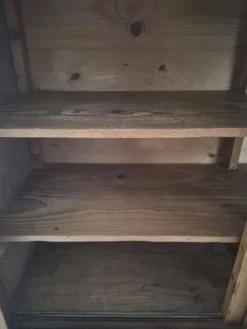 Enfilade en bois ancien,trois portes vitrées coulissantes