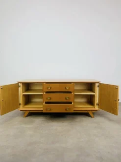 Enfilade en chêne blond, années 50, vintage